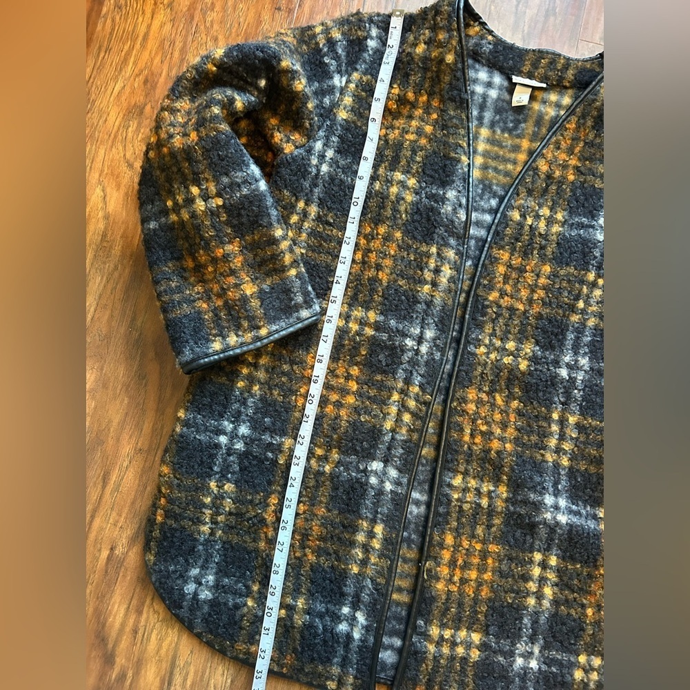 Ava & Via Plaid Multicolored Long Sleeve Coat - Picture 4 of 6